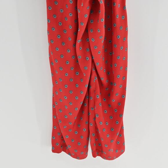 URBAN OUTFITTERS Womens Red Floral Jumpsuit Size XS Romper Belt Boho Chic Retro - Picture 14 of 14